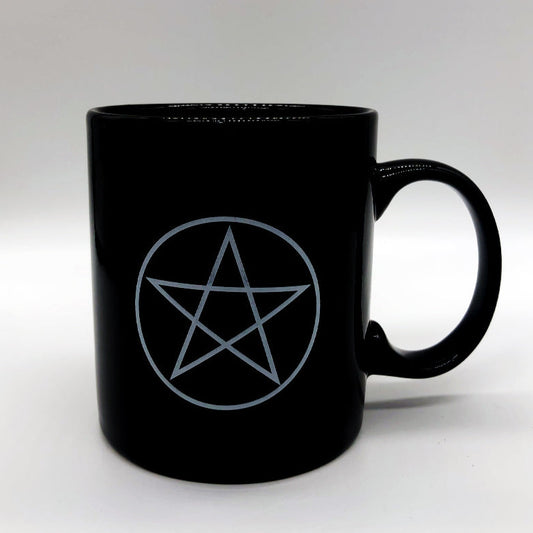 Black Ceramic Pentagram Coffee Mug