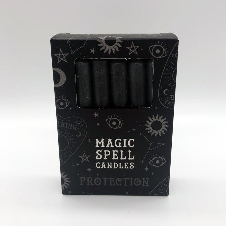 Protection Magic Spell Candles - Solid Black Not Dipped