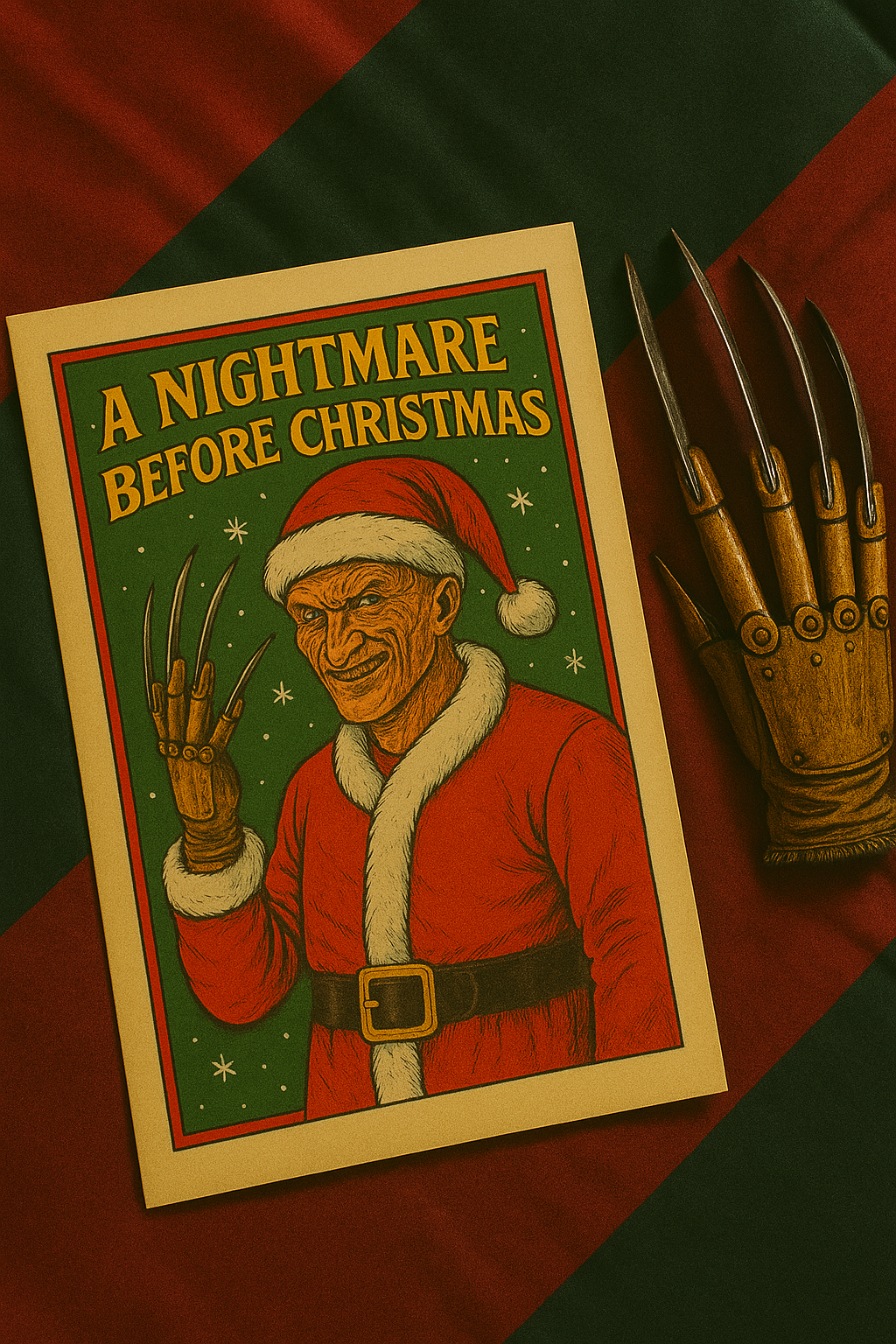 Freddy Krueger A Nightmare Before Christmas Card