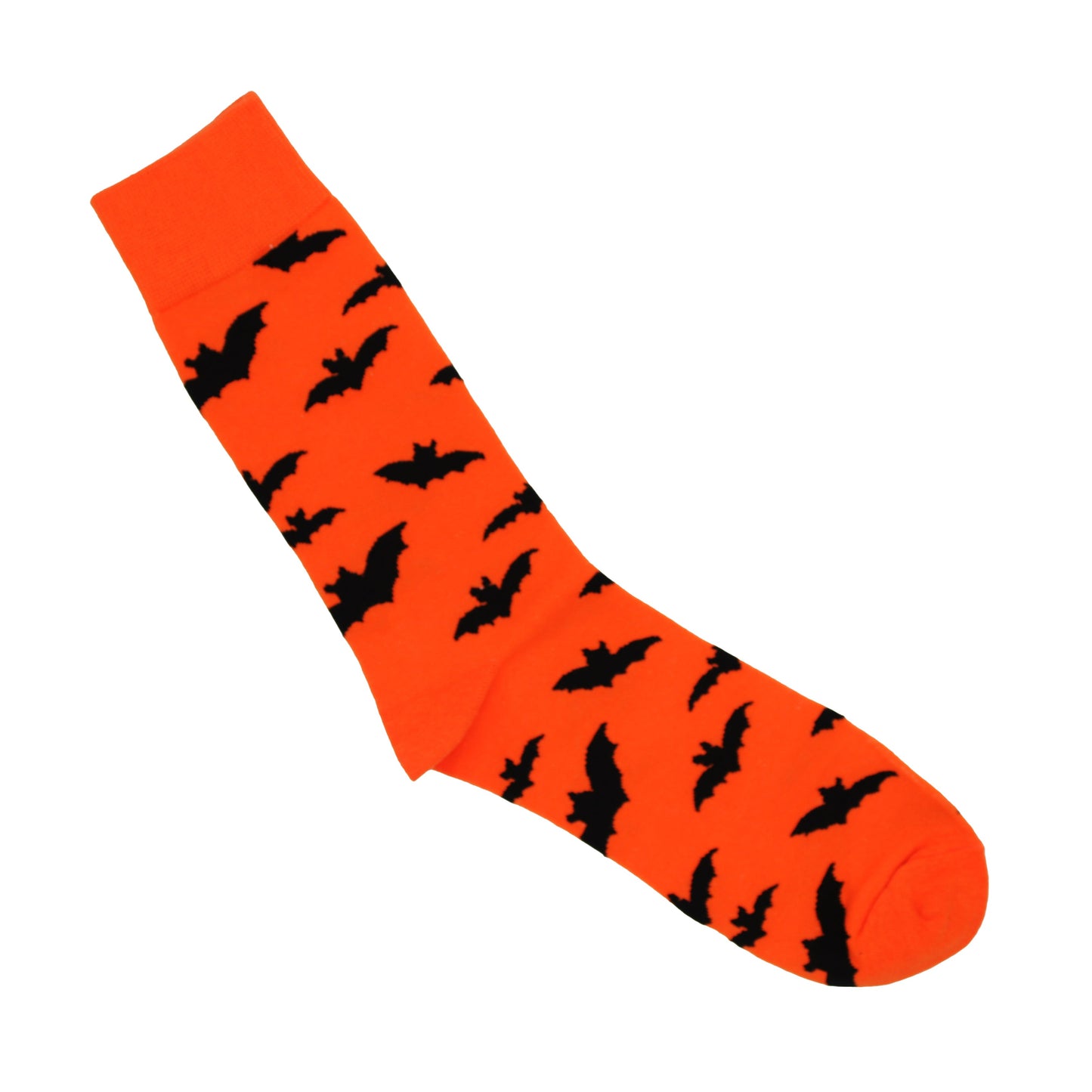 Black and orange vampire bat vintage Halloween socks