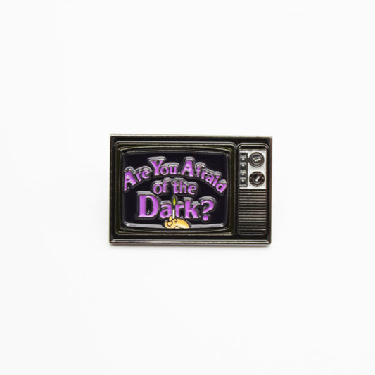 Are You Afraid of the Dark pin badge made from metal and enamel. A great gift for fans of spooky 90s Nickelodeon TV show, Are You Afraid of the Dark.
