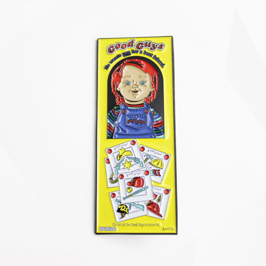 Chucky Good Guys Doll pin badge made from metal and enamel.